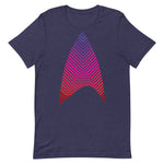 Custom Sisko Kid Purple to Red Unisex T-Shirt Heather Midnight Navy