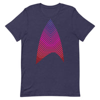Custom Sisko Kid Purple to Red Unisex T-Shirt Heather Midnight Navy